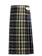 Matchesfashion.com Golden Goose Deluxe Brand - High Rise Pleated Check Wool Midi Skirt - Womens - Navy Multi