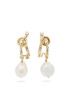 Matchesfashion.com Givenchy - Crystal-embellished Baroque-pearl Drop Earrings - Womens - Gold