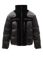 Matchesfashion.com Fendi - Velvet-panel Quilted Down Jacket - Mens - Black