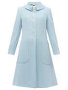 Matchesfashion.com Goat - Parisian Rounded Collar Wool Coat - Womens - Light Blue