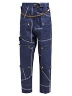 Matchesfashion.com Symonds Pearmain - Belted High Rise Denim Utility Trousers - Womens - Denim