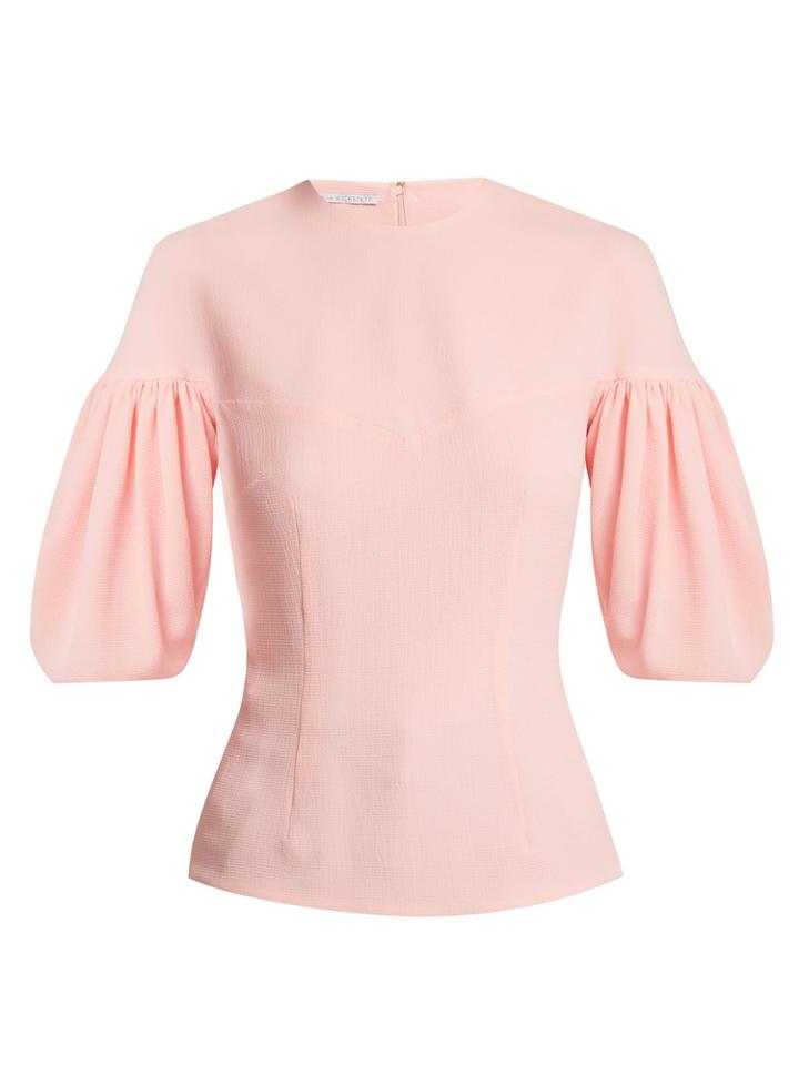 Emilia Wickstead Sybil Balloon-sleeve Crepe Blouse
