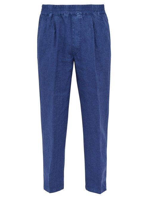 Matchesfashion.com The Gigi - King Mid Rise Linen Trousers - Mens - Blue