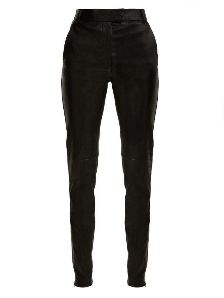 Joseph Mid-rise Stretch-leather Trousers