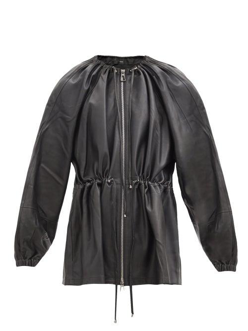 Matchesfashion.com Dodo Bar Or - Pippie Balloon-sleeves Leather Blouse - Womens - Black