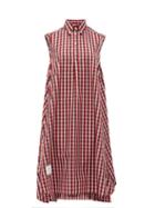 Matchesfashion.com Thom Browne - Plaid Sleeveless Cotton Shirt Dress - Womens - Red Multi