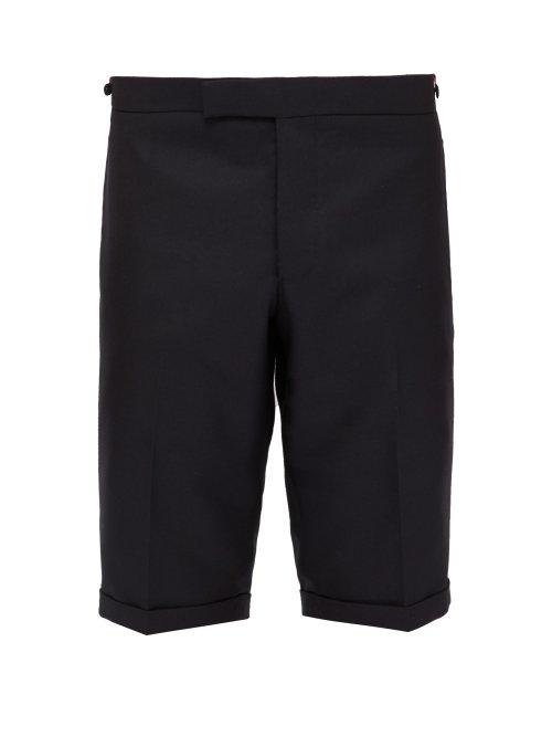 Matchesfashion.com Thom Browne - 4 Bar Wool Blend Twill Shorts - Mens - Black