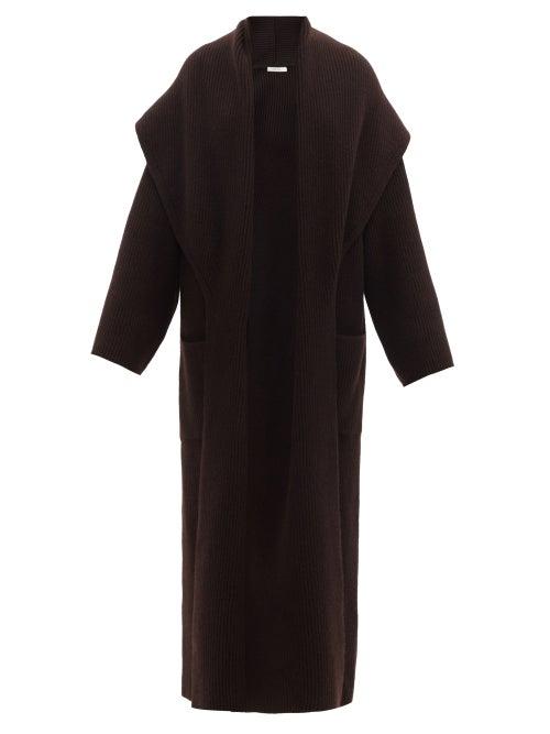 The Row - Daelan Ribbed Wool Longline Cardigan - Womens - Brown