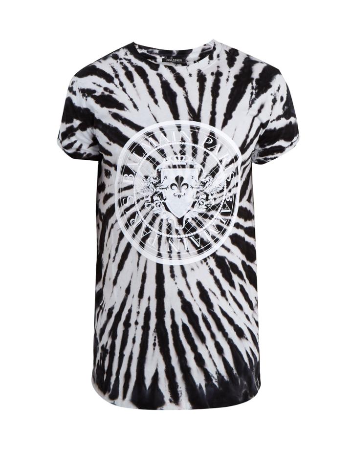 Balmain Circular Logo-print Tie-dye Effect T-shirt