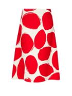 Matchesfashion.com Marni - Oval-print A-line Crepe Skirt - Womens - Red White