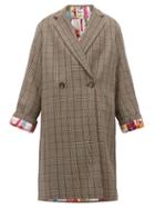 Matchesfashion.com Stella Mccartney - Prince Of Wales Checked Double Breasted Wool Coat - Womens - Grey Multi