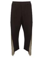 Matchesfashion.com By Walid - Burt Embroidered Panel Linen Trousers - Mens - Black Green