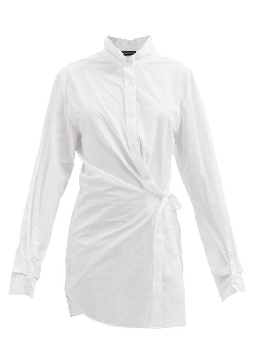 Ann Demeulemeester - Ceciel Asymmetric Cotton-poplin Shirt Dress - Womens - White