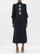 Andrew Gn - Crystal-embellished Crepe Dress - Womens - Black