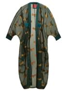 Matchesfashion.com F.r.s - For Restless Sleepers - Icelos Dragonfly Fil Coup Silk Blend Sheer Coat - Womens - Dark Green