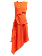 Matchesfashion.com Sies Marjan - Helena Ruffled Crepe Midi Dress - Womens - Orange