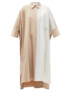 Matchesfashion.com Joseph - Dany Pleated Cotton-blend Poplin Shirt Dress - Womens - Beige White
