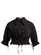 Matchesfashion.com Carolina Herrera - Cropped Cotton Poplin Shirt - Womens - Black
