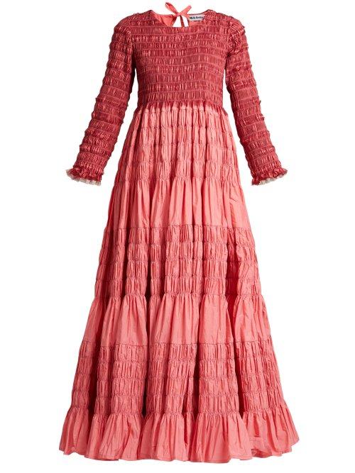 Matchesfashion.com Molly Goddard - Dorothy Smocked Poplin Gown - Womens - Pink
