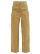 Matchesfashion.com Isabel Marant Toile - Paggy High-rise Canvas Wide-leg Trousers - Womens - Camel