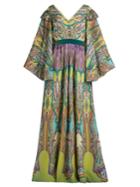 Etro V-neck Paisley-print Silk-crepe Gown