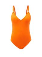 Matchesfashion.com Melissa Odabash - Cyprus V-neck Swimsuit - Womens - Orange