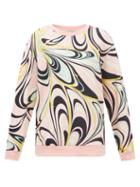 Emilio Pucci - Ondi-print Cotton-jersey Sweatshirt - Womens - Pink Multi