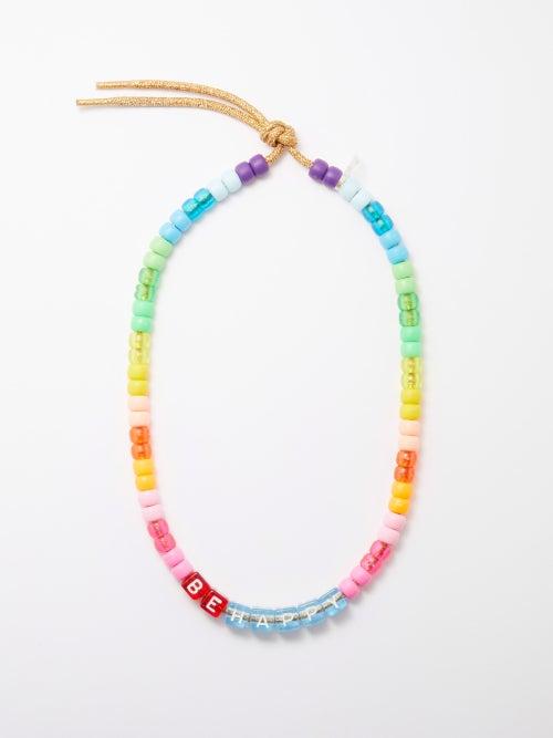 Lauren Rubinski - Be Happy Bead And Lurex Necklace - Womens - Multi