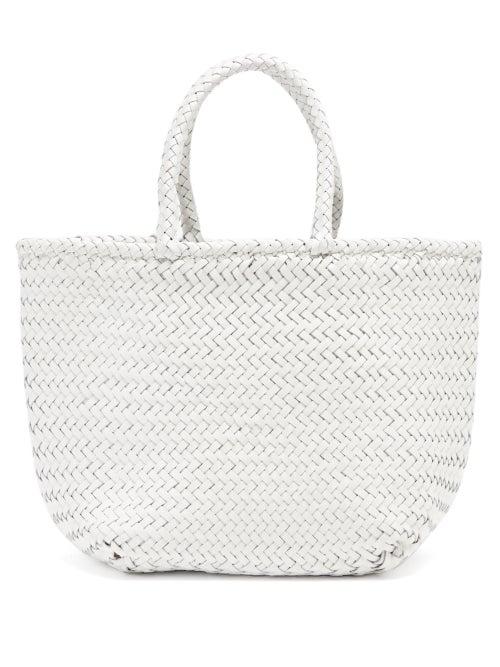 Matchesfashion.com Dragon Diffusion - Grace Small Woven Leather Basket Bag - Womens - White