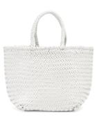 Matchesfashion.com Dragon Diffusion - Grace Small Woven Leather Basket Bag - Womens - White