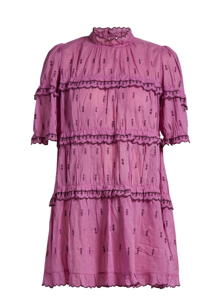 Isabel Marant Étoile Lyin Ruffle-trimmed Tiered Cotton Mini Dress