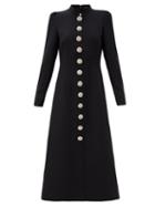 Matchesfashion.com Andrew Gn - Crystal-embellished Crepe Midi Dress - Womens - Black Silver