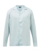 Frescobol Carioca - Felix Cuban-collar Tencel-poplin Shirt - Mens - Light Blue