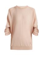 Matchesfashion.com Stella Mccartney - Ruched Sleeve Wool Blend Sweater - Womens - Nude