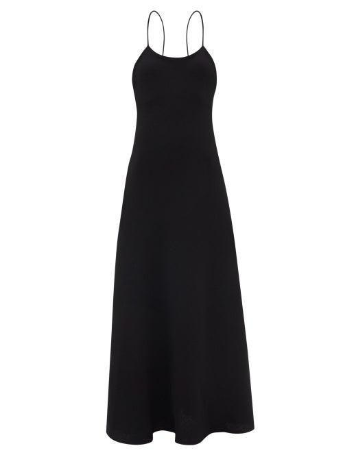 Raey - Wool-crepe Slip Dress - Womens - Black