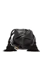 Matchesfashion.com Hillier Bartley - Flower Tasselled Mini Leather Cross Body Bag - Womens - Black