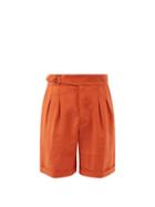 Matchesfashion.com Nanushka - Nagi Pleated Lyocell-blend Twill Shorts - Mens - Dark Orange