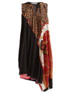 Matchesfashion.com Balenciaga - Leopard, Chain And Paisley Print Satin Twill Dress - Womens - Black Multi