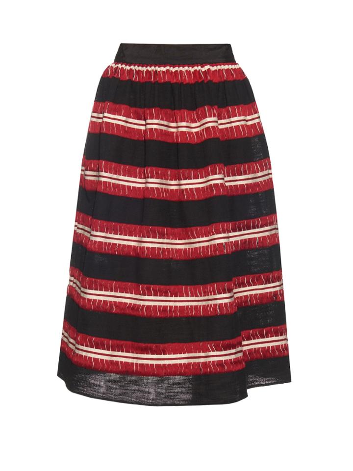 Jupe By Jackie Striped Cotton-gauze Skirt