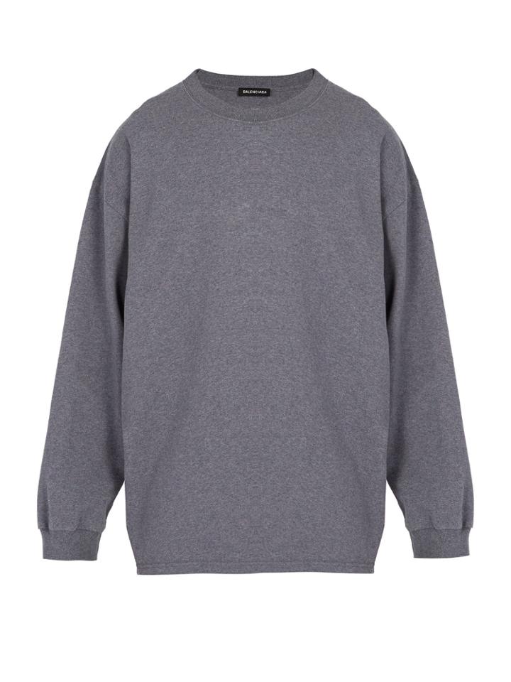 Balenciaga Self Diagram-print Cotton Sweatshirt