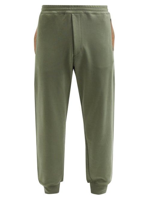 Alexander Mcqueen - Logo-tape Cotton-jersey Track Pants - Mens - Khaki