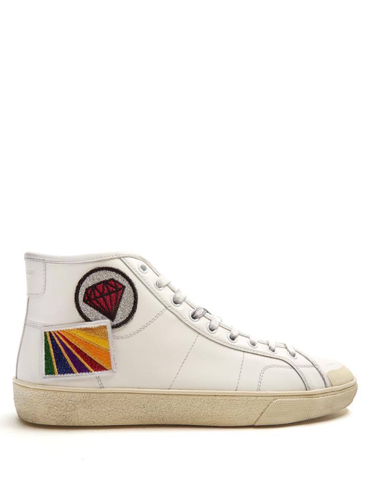 Saint Laurent Court Classic High-top Leather Trainers