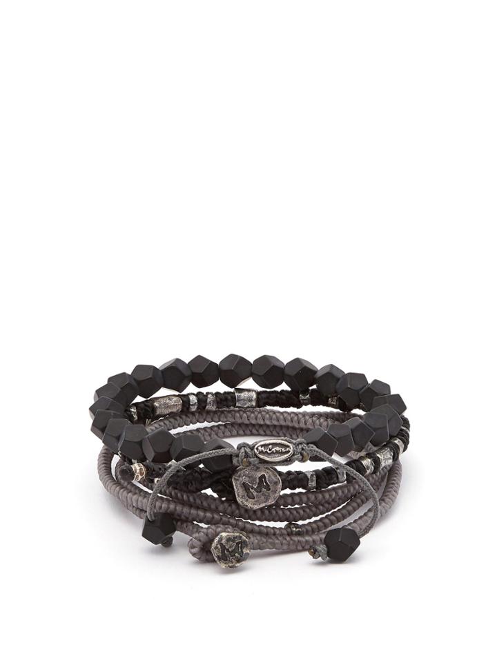 M Cohen The Create Stack Ii Beaded Silver Bracelet
