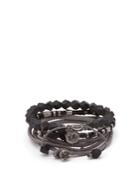 M Cohen The Create Stack Ii Beaded Silver Bracelet