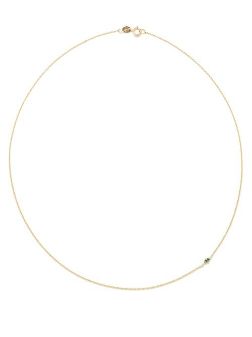 Lizzie Mandler - Floating Emerald, 14kt Gold & 18kt Gold Necklace - Womens - Yellow Gold