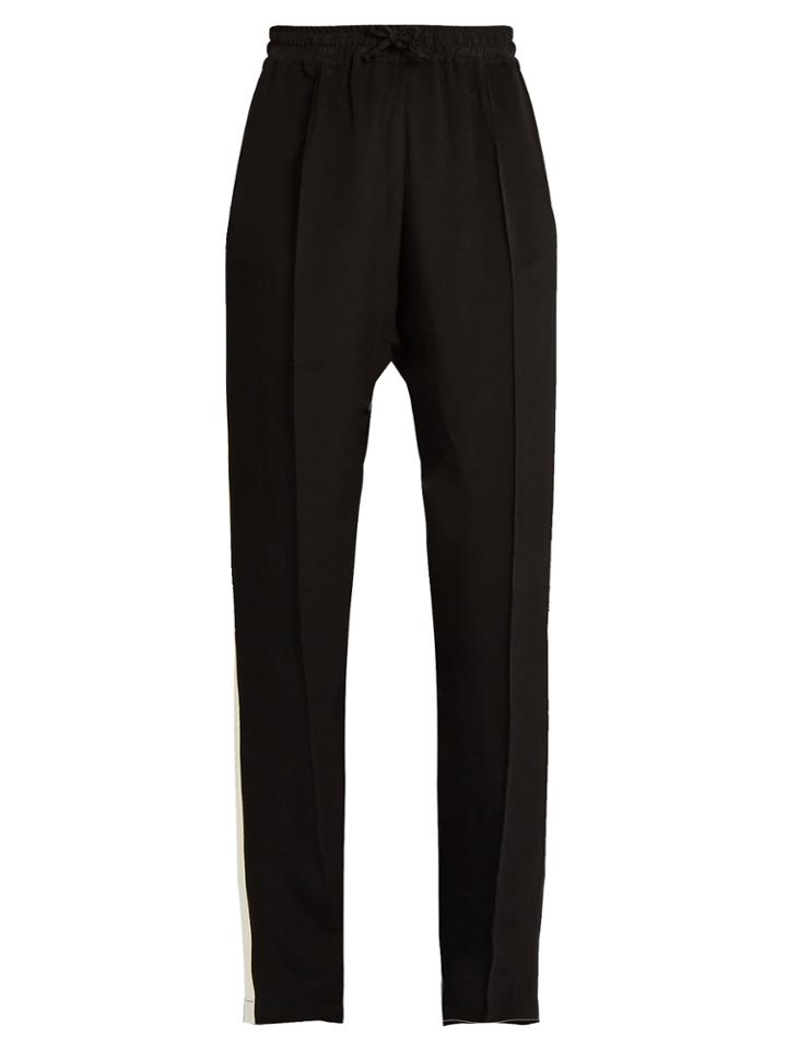 Serena Bute Drawstring Straight-leg Silk Trousers