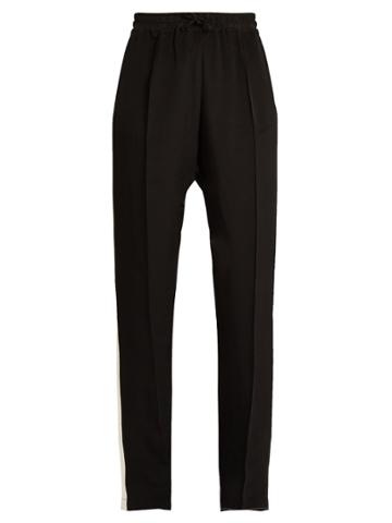 Serena Bute Drawstring Straight-leg Silk Trousers