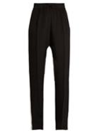 Serena Bute Drawstring Straight-leg Silk Trousers