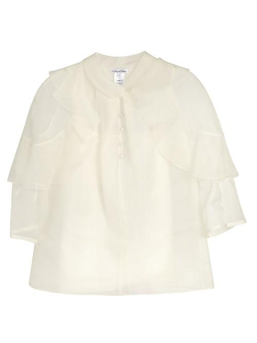 Oscar De La Renta Ruffle-trimmed Silk-organza Blouse