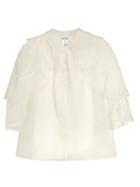 Oscar De La Renta Ruffle-trimmed Silk-organza Blouse